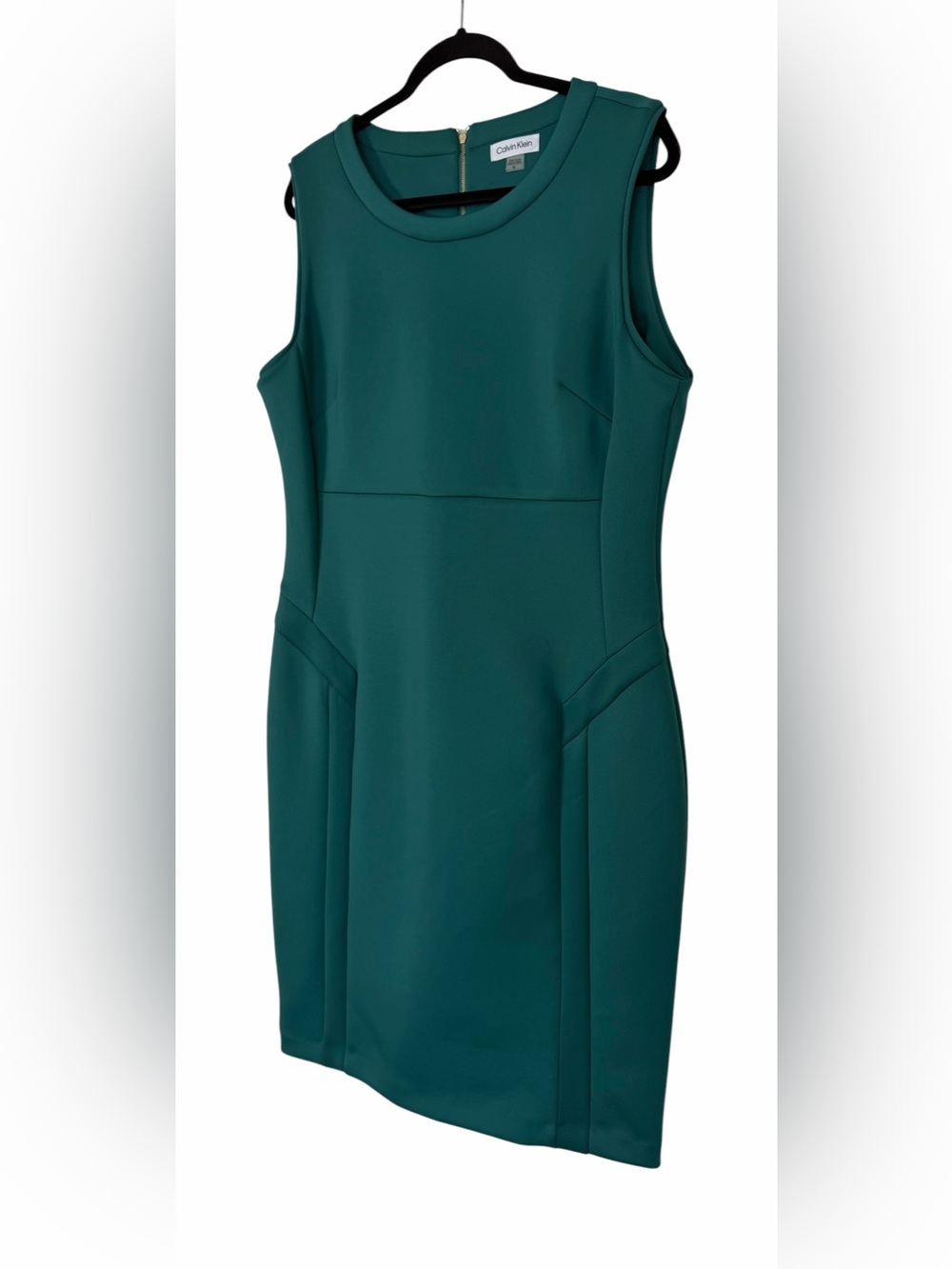 Calvin Klein Dark Teal Sleeveless Midi Sheath Dress - Picture 4 of 11
